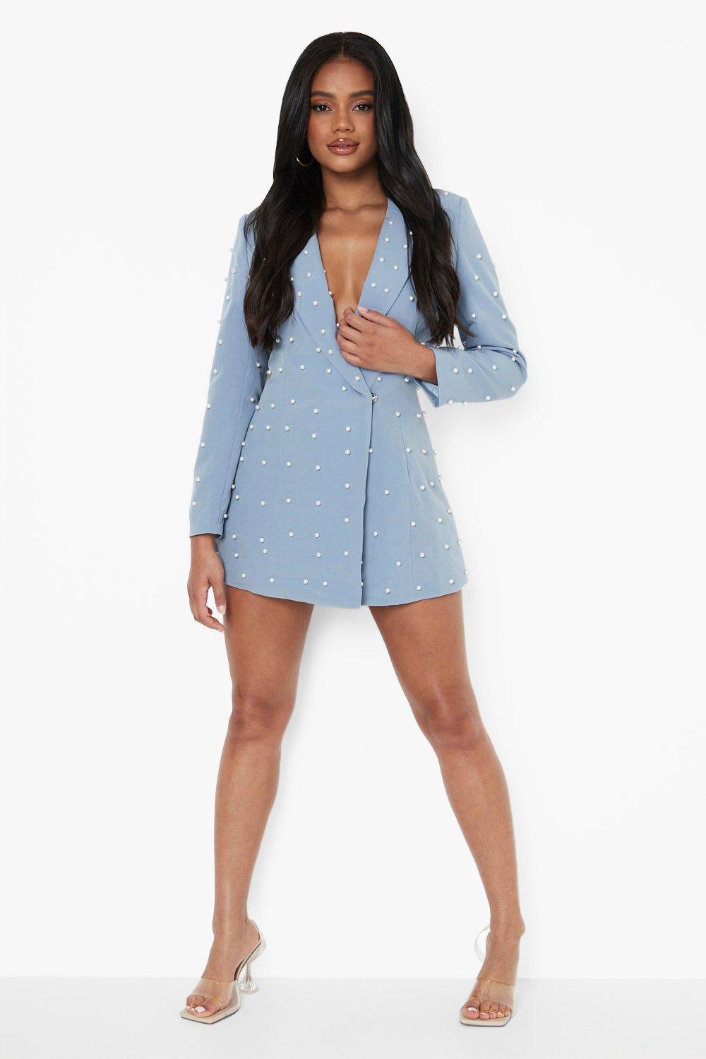 Boohoo blue blazer store dress